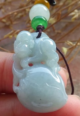 Certified Lavender Burma Natural 100% A Jade jadeite Pendant Monkey Peach 412075