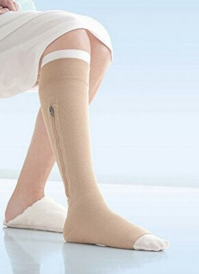JOBST UlcerCARE 40 mmHg Open Toe Medical Compression Zip Stocking With Liners