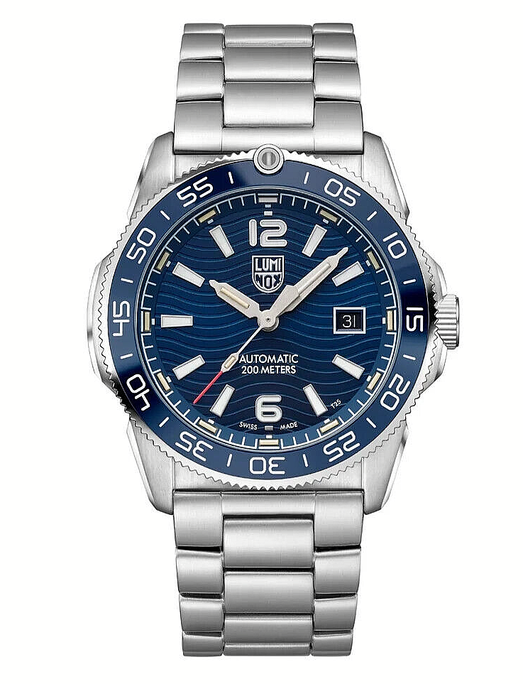 Pre-owned Luminox Xs.3104 Pacific Diver Automatic Dive Swiss Watch, 42mm Sapphire Glass