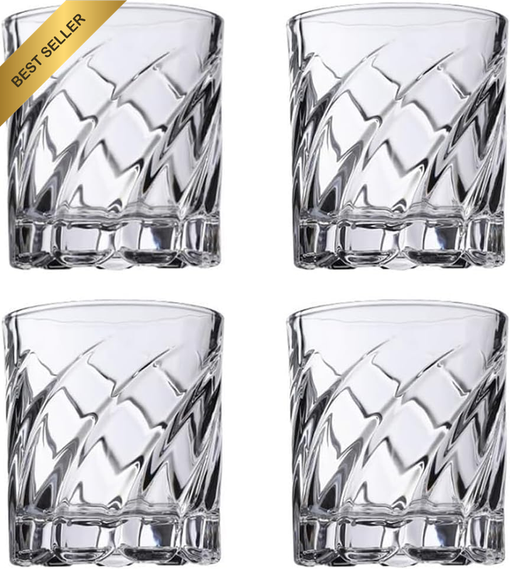 4Pcs Whiskey Glasses, Rotating Crystal Whiskey Tumblers, Portable Wine Cup, Glas