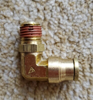 ALKON BRASS FITTING QUICK CONNECT DOT AIR BRAKE 90 SWIVEL MALE ELBOW 3/8 X 1/4 