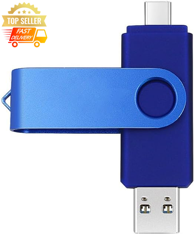 256GB USB Flash Drive, Portable Thumb Drive, Swivel Metal USB 2.0, High Capacity