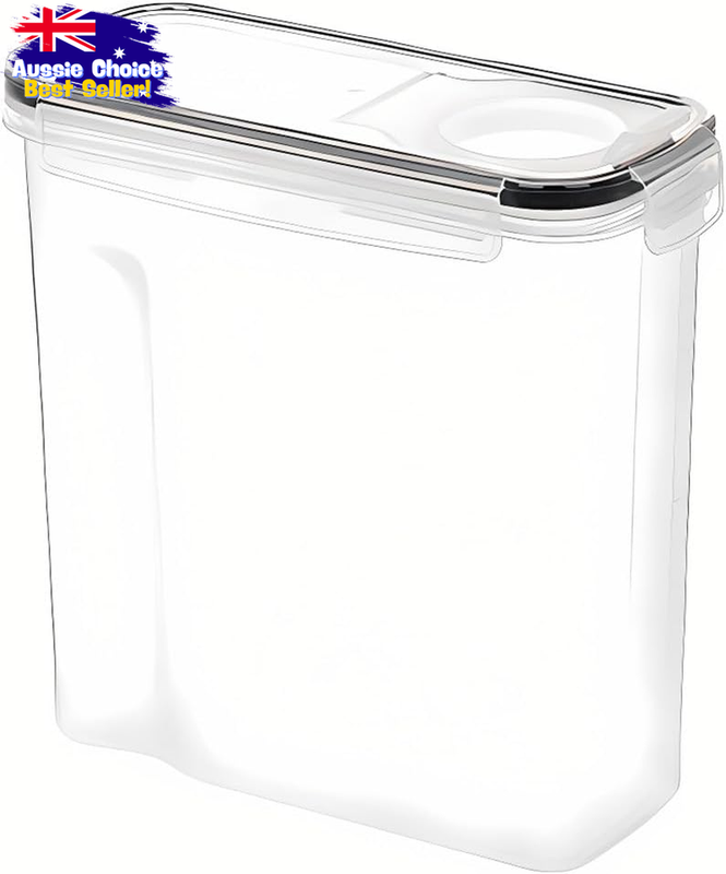 2.5L Airtight Storage Box, Transparent Plastic Cereal Dispenser, Moisture-Proof
