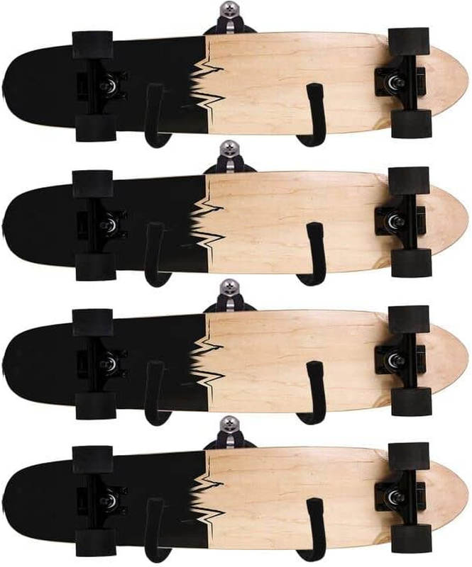 Skateboard Wall Rack Storage, Holds 4 Boards, Longboard Wall Display Tool Rack