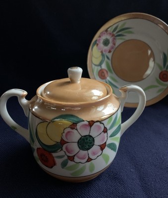 Blue Candy Nut Dish and Holder-Jam or sugar bowl 1960/'s decor