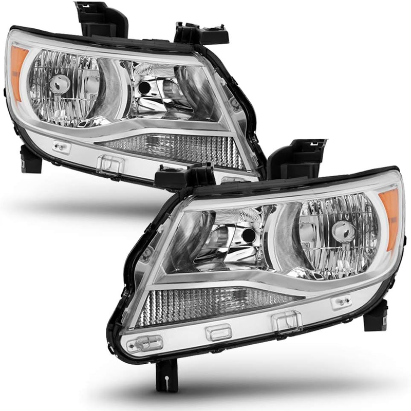 Halogen Headlights Left Driver Right Passenger Set for 2015-2022 Chevy Colorado