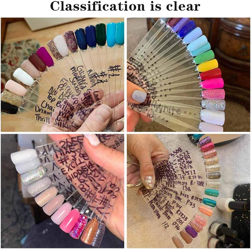 50 Pcs Nail Swatches Sticks, Transparent Nail Sample Sticks Nail Display Sticks