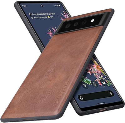 For Google Pixel 6  FullBody Shockproof Bumpers Faux Leather Protective Cover