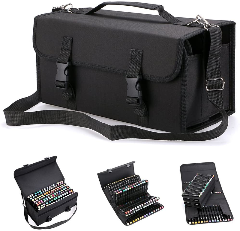 120 Slots Marker Case Lipstick Organizer Canvas Holder for Primascolor & Copic