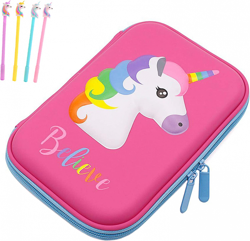 Case For Girls, 3d Cute Eva Unicorn Pen Pouch Stationery Unicorn1 Pink