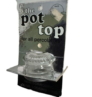 Gemco The Pot Top Replacement NEW Percolator Glass Top Metal Locking Ring VTG