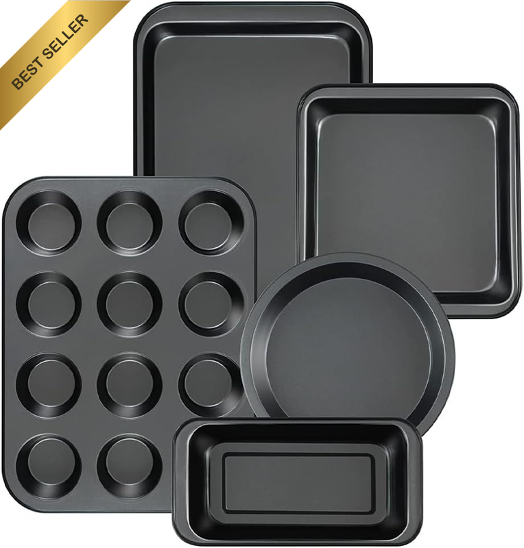 5 Pack Baking Pans Nonstick Set, Bakeware Set, Oven Bakeware Baking Set Includes