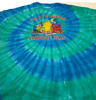 LIQUID BLUE GRATEFUL DEAD 'FIRE IN THE MOUNTAINS' T-SHIRT 5X TIE DYE S/S NEW