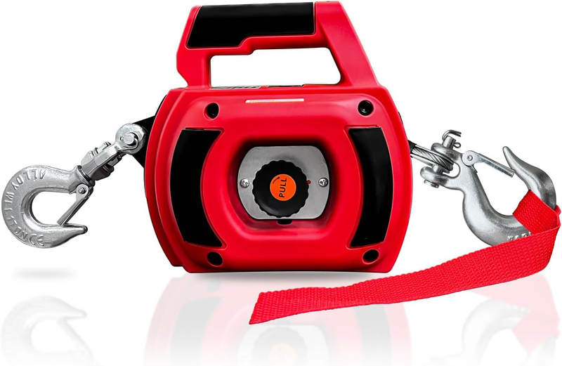 Portable Drill Winch 750LBS, Drill Powered Winch with Alloy Steel Wire Rope 40FT