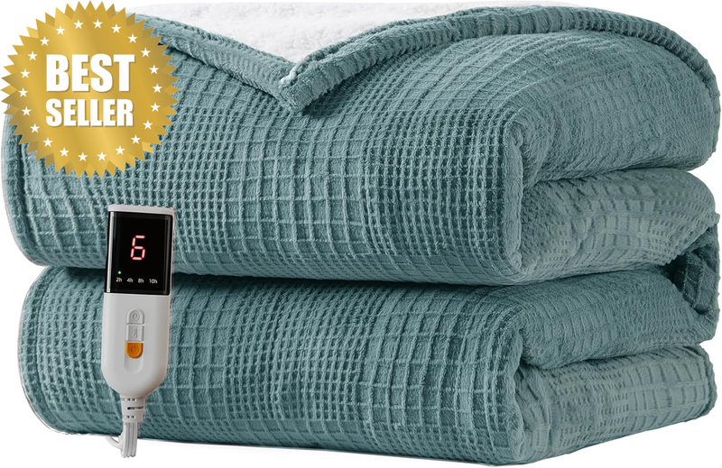 Heated Blanket Electric Blanket 130X160Cm- Electric Throw with 9 Heat Settings&1