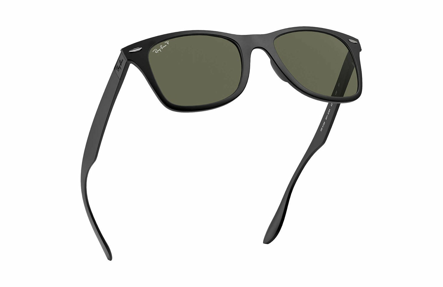 Pre-owned Ray Ban Ray-ban Wayfarer Liteforce Matte Blk Polar G-15 Grn Sunglasses Rb4195 601s9a In Polarized Classic G-15 Green Glass