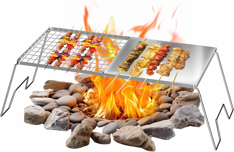 Campfire Grill Grate Stainless Steel Warming Rack for Outdoor Cooking Fire Pit