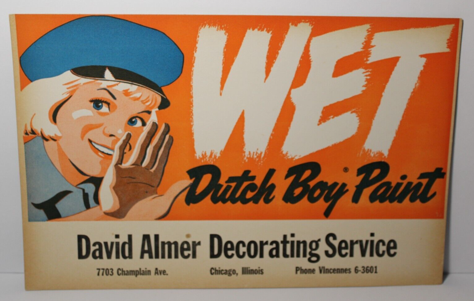 い*。様 レア Dutch Boy Paints ダッチボーイ 看板 Ditch Boy Paint 1974 Wacky Packages Series 6 spoof of Dutch