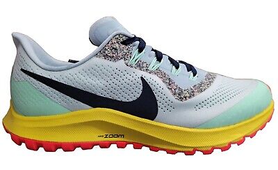 Nike Air Zoom Pegasus 36 Trail Womens AR5676-401 Aura Blue Mint Yellow Shoes
