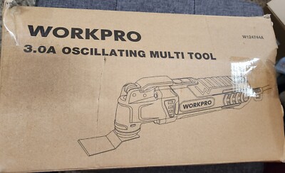WORKPRO W124744A Black Gray 3.0Amp Corded Oscillating Multi-Tool Kit