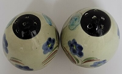 Pair Of Hand Painted Polish Salt & Pepper Shakers