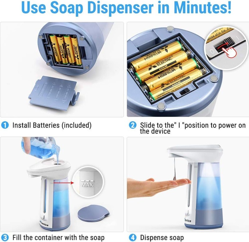 Automatic Soap Dispenser,for Kitchen,Bathroom Touchless Hand Sanitizer Pump,Larg