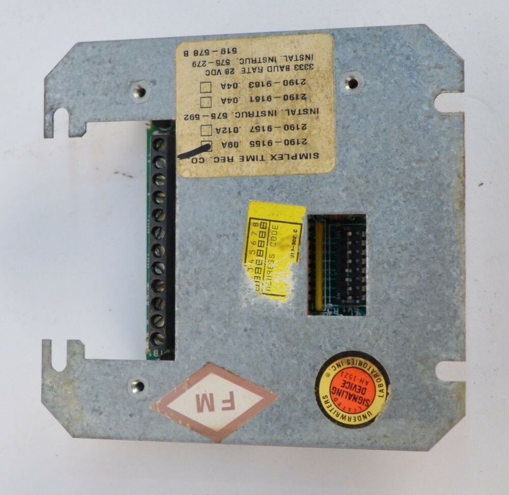 Simplex 2190-9155 .09A Monitor Zam Assembley Addressable Module Fire Alarm