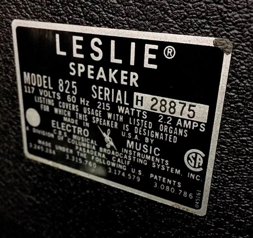 Vintage Leslie 825 Speaker Cabinet Solid State - Tested/Works -No Preamp/AC Cord