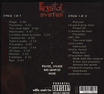 KRYSTAL SYSTEM - RAGE [LIMITED EDITION] [PA] NEW CD