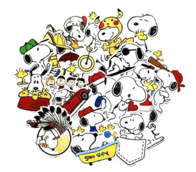 Peanuts Snoopy & Woodstock Themed Decal Stickers Assorted Lot of 20 Pieces