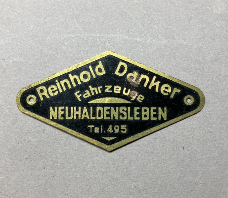 Original HäNdlerschild Motorrad Fahrrad Reinhold Danker Neuhaldensleben 3975-16