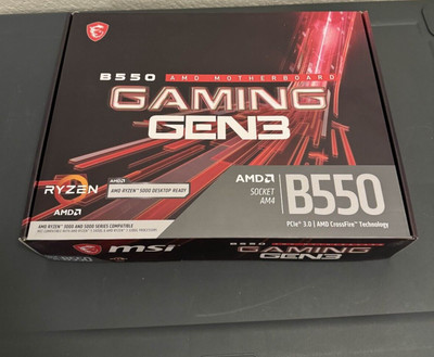 MSI B550 Gaming GEN3 AM4 ATX MB 4xDDR4 6xPCIE 1xM.1 HDMI 1 DVI RAID LAN 6xSATAII