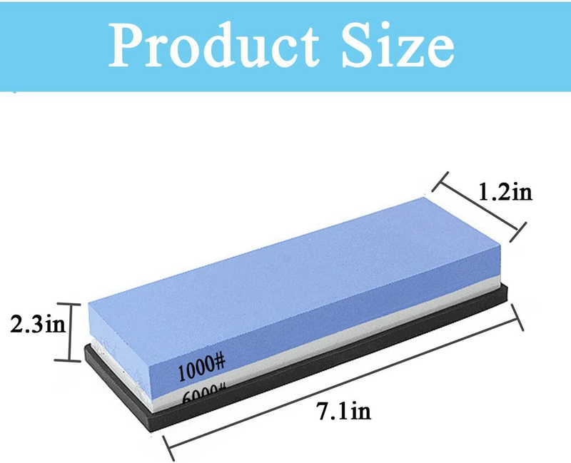 Whetstone Knife Sharpening Stone kit, Double Side Whetstone Sharpener 1000 6000
