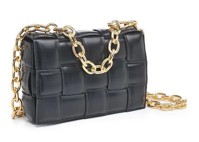 Black top flap purse
