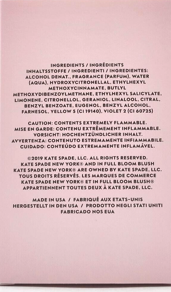 KATE SPADE IN FULL BLOOM BLUSH EAU DE PARFUM WOMEN 1.0 Oz / 30 ml DISCONTINUED!