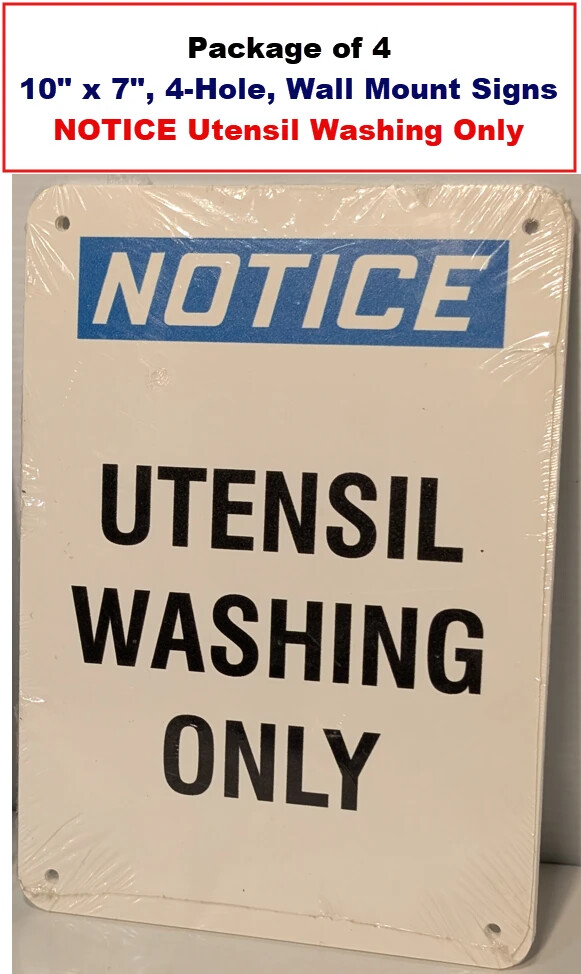 Package of 4 Food Safety Signs, 