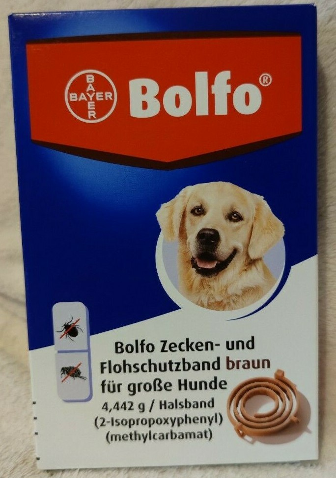 Flohhalsband Hund Zeckenhalsband Braun Floh Flohschutzband Bayer Bolfo