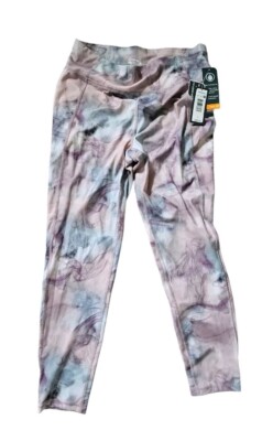 MTA Sport High Rise 7/8 Length Fast Dri Legging Size L  Lavender Colors