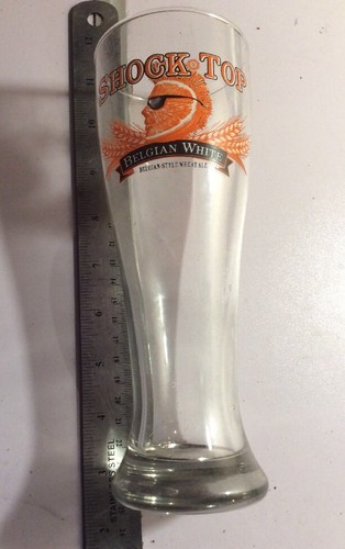 SHOCK TOP One Pint Beer Glass Tall Slender 16 Ounce Lager Ale Cup Stein New
