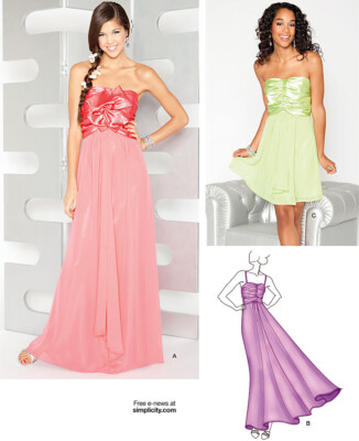 Misses 4 12 Bridesmaid Prom Formal Evening Dress Gowns Simplicity