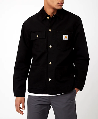 Carhartt wip michigan chore coat black sale