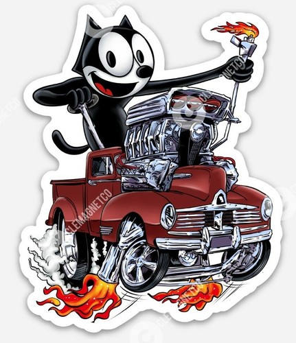Pickup Truck Hot Rod Rat Fink MAGNET - Felix the Cat Muscle Car