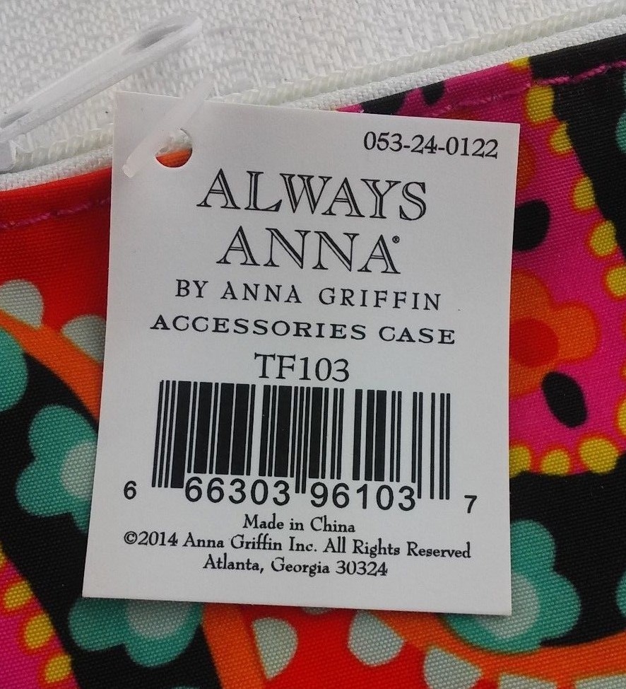 Always Anna Griffin Accessory Case Craft Supply Pouch Bold Retro Paisley Pattern