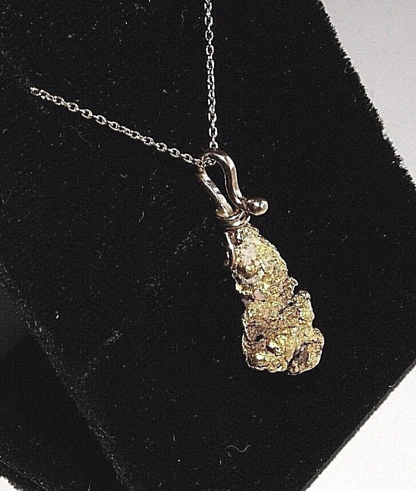 Genuine Natural Gold Nugget Pendant with Handmade Bail , 3.76 Gram