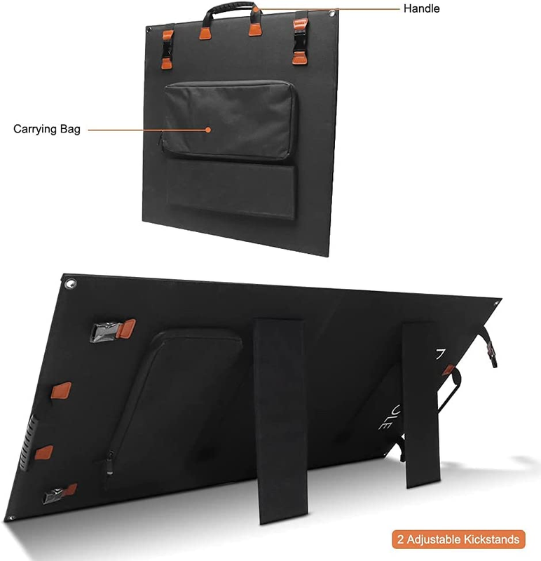 Portable Foldable Solar Charger with Charge Controller, 4 Outputs Type-C/Usb/Dc