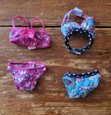 2 bikini swimsuit sets fashion doll Barbie hearts & Polka dots summer pool beach
