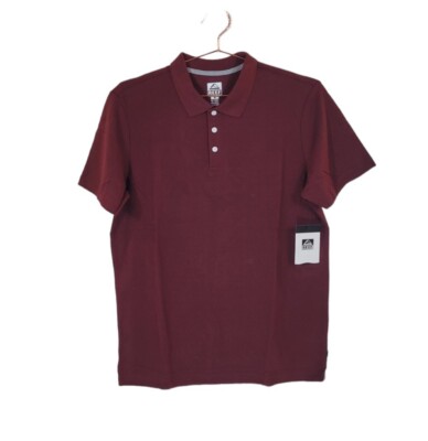 REEF M Maroon Walsh Pique Solid Polo Shirt Men