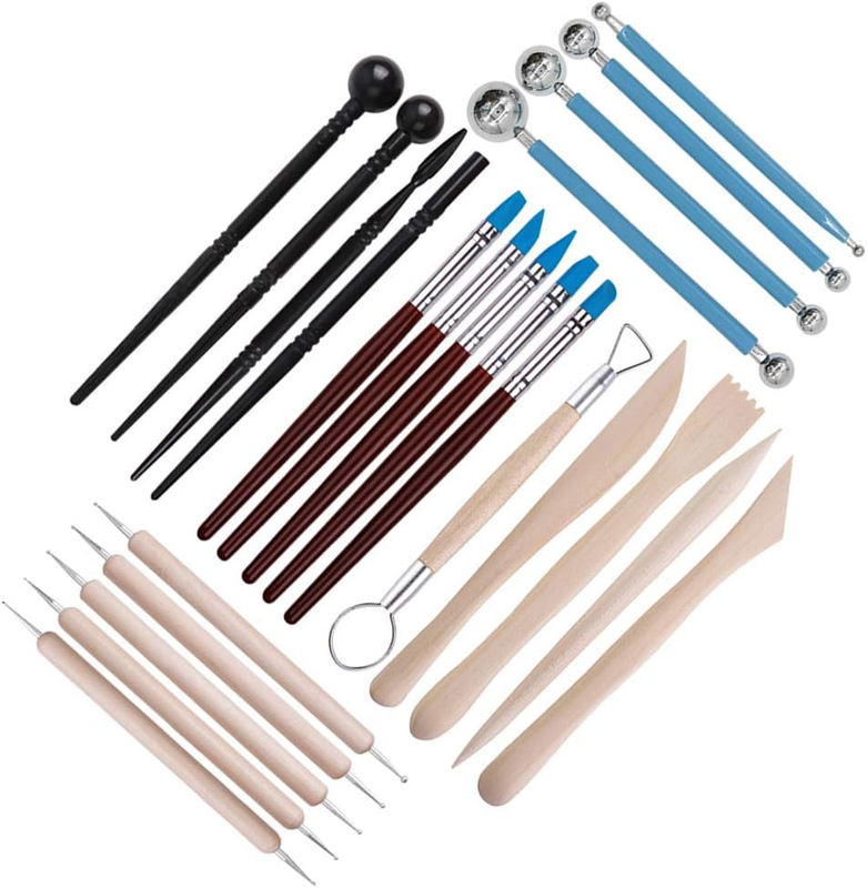 Polymer Clay Tools Set, 25 Pcs Ceramic Clay Modeling Sculpting Carving Tools for