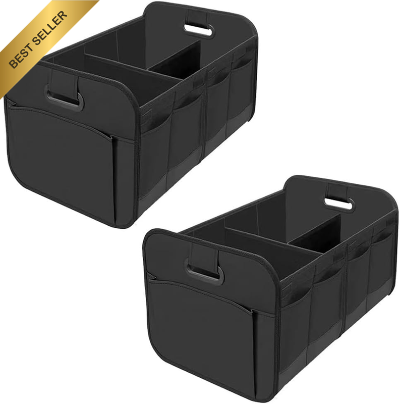 2 Pack Car Trunk Organizer, Collapsible Multi Compartment Car Organizer, Adjusta