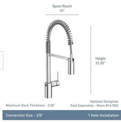 5B40 Moen 191002BG part! GPM 1 Hole Pre-Rinse Pull Down Kitchen Faucet